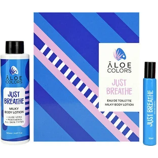 Set cadou ALOE COLORS Just Breathe 2024 Eau De Toilette Parfum pentru femei 10ml & Just Breathe Milky Lotion 150ml