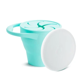 MUNCHKIN C'est Silicone ! Snack Catcher Boîte à goûter pliable en silicone 6+ mois Turquoise