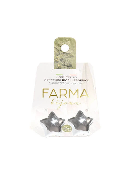 FARMA BIJOUX Subwire Ohrringe Runde Sterne Silber 17mm