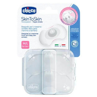 CHICCO Skin To Skin Scuturi pentru mameloane din silicon Discuri de sân medii / mari x2 bucăți