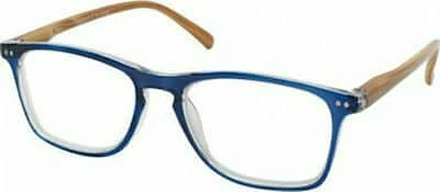 EYELEAD Presbyopie Brille - Lesebrille mit Holzarm & Knochen blau Frame E212 +3.00