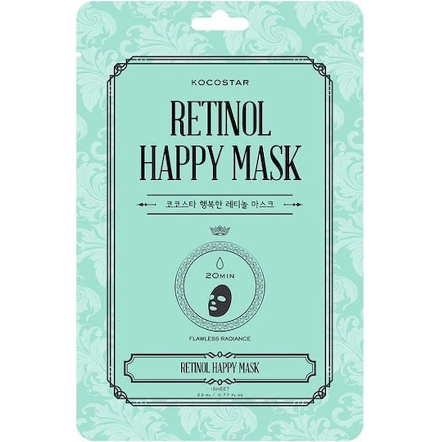 KOCOSTAR Retinol Happy Mask Retinolowa maseczka do twarzy wygładzająca i rozświetlająca skórę 1 szt.: ceny i cechy