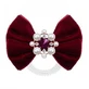 Invisibobble British Royal Slim Bowtique Put Your Crown On Take A Bow Red Velvet & Pearls Hairpiece 1 buc