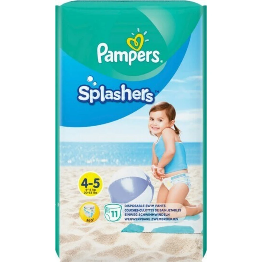 PAMPERS Baby Windeln-Badeanzüge für sicheres Schwimmen Splashers No.4-5 9-15Kgr 11 Stück