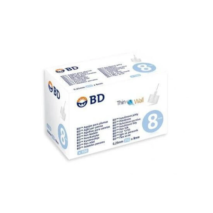 BD Dünnwand-Insulin-Nadeln 31G x 8mm 100 Stück