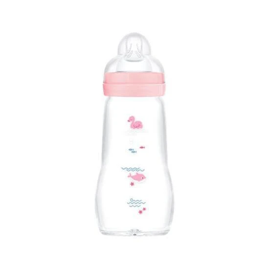 MAM Bottle Matt Feel Good Glasflasche mit Silikoneinlage, ab 2+ Monaten 260ml