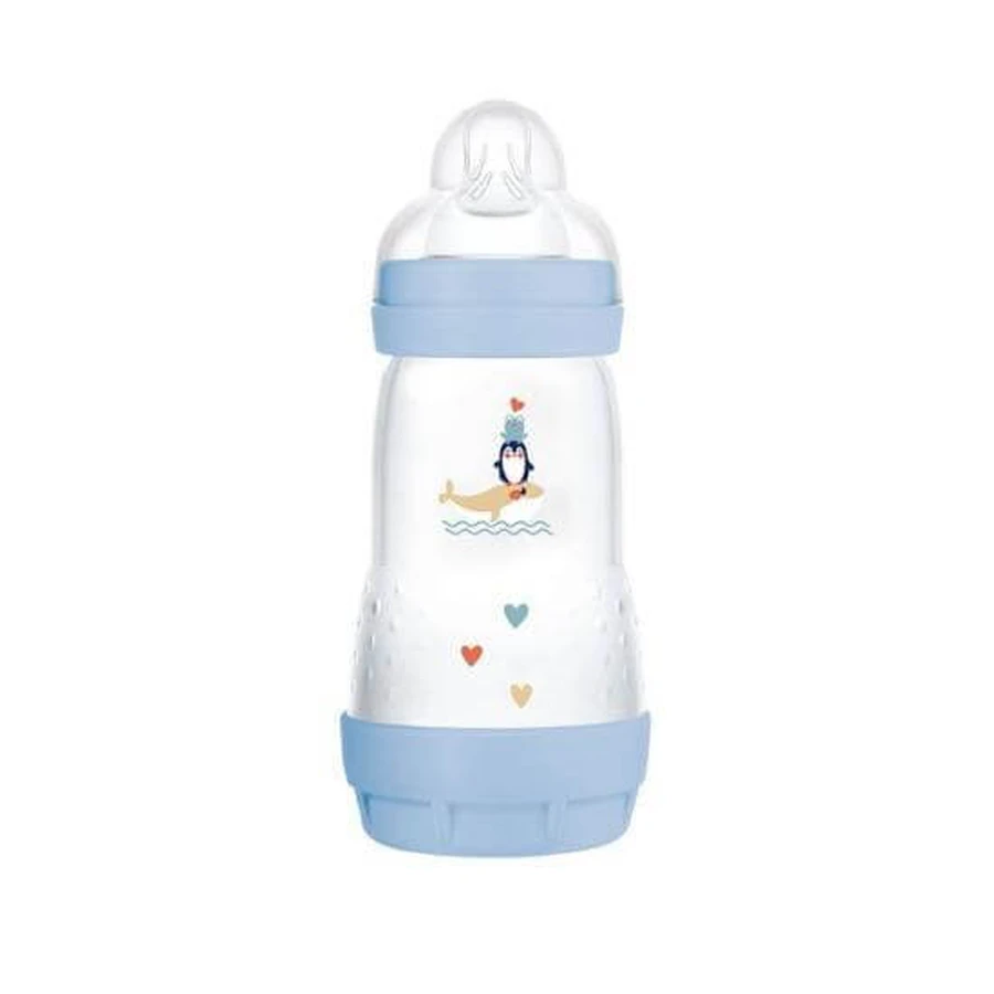 MAM Sticlă de plastic Easy Start Anti-Colic cu căptușeală din silicon 2+ luni 260ml [351SBc]