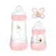 MAM Starter Set Easy Start Anti-Colic for 0+ Months Plastic Bottle with Silicone Nipple 260ml & 130ml & Pacifier Start