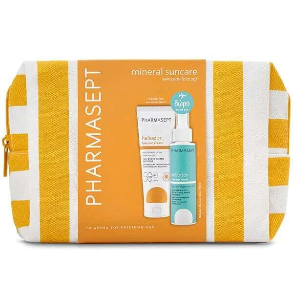 PHARMASEPT Promo Heliodor Face Sun Cream SPF50 Face Sunscreen, 50ml & Geschenk Reisegröße Heliodor After Sun Lotion Face-Body Lotion For After Sun