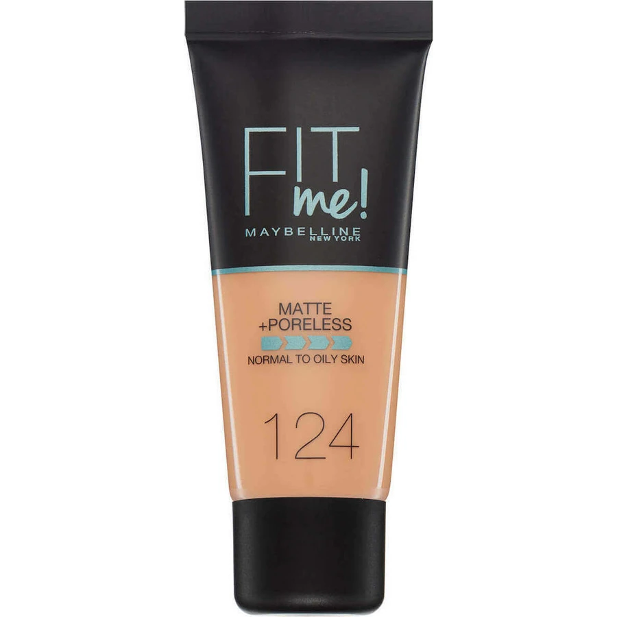 MAYBELLINE Fit Me Base de Maquillaje De Cobertura Natural Mate 30ml 124 Soft Sand