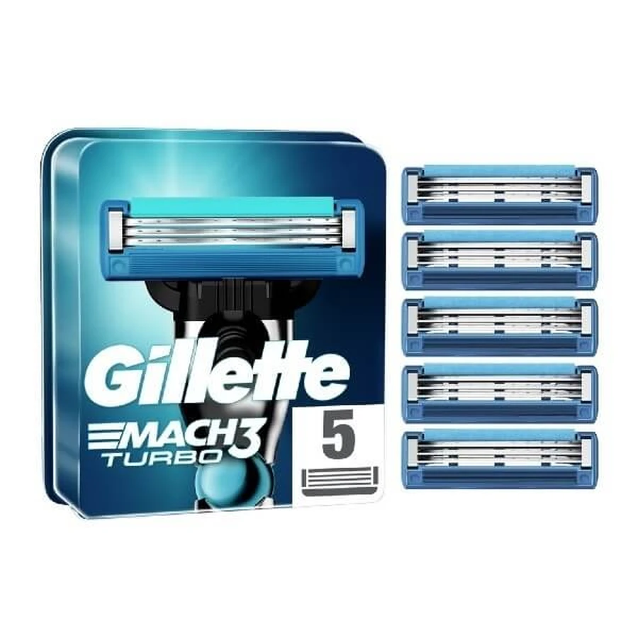 GILLETTE Mach3 Turbo 3D Piese de schimb pentru capetele mașinii de bărbierit 5 bucăți
