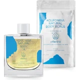ETHELEO Shimmering Fresh Box, pachet ulei de corp Koufonisia 100ml și exfoliant de corp 300gr