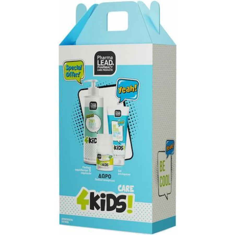 PHARMALEAD Promo 4Kids Bubble Fun 2 In 1 Shampoo & Douchegel 500ml & Zijdezachte Haarconditioner voor Makkelijk Kammen 150ml & Hurry Up Roll-on Crèmige Deodorant 3st