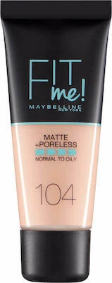 MAYBELLINE Fit Me Foundation für natürliche, matte Deckkraft 30ml 104 Soft Ivory