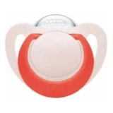 NUK Star Silikon-Schnuller mit Silikonring für 18-36 Monate [10.739.760] - Pink-Rot
