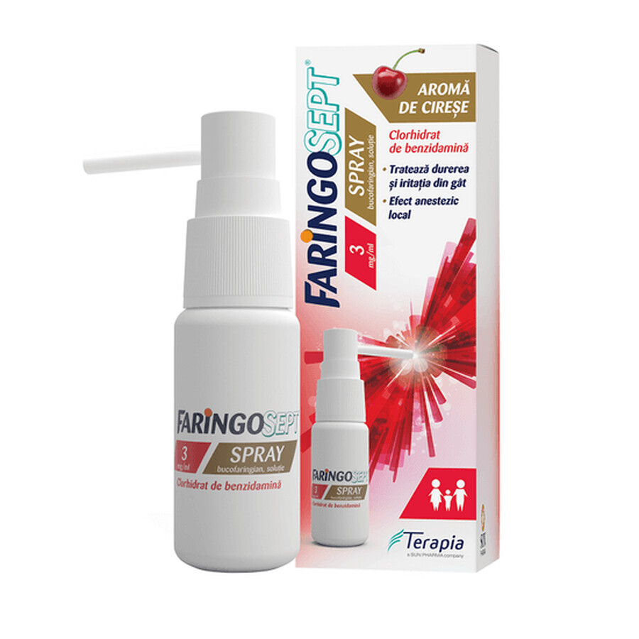 Faringosept, 3 mg/ml spray bucofaringian, soluție, 30 ml, Terapia