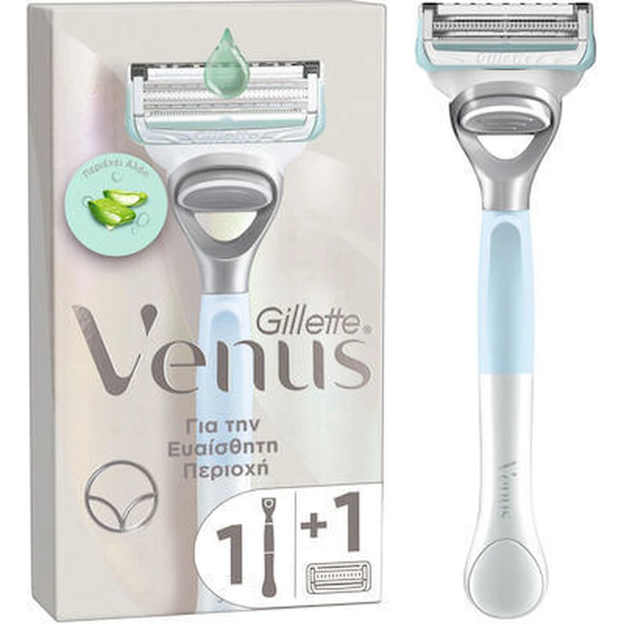 GILLETTE Venus Rasiermaschine für Frauen für empfindliche Haut 1 Maschine & 1 Ersatzkopf