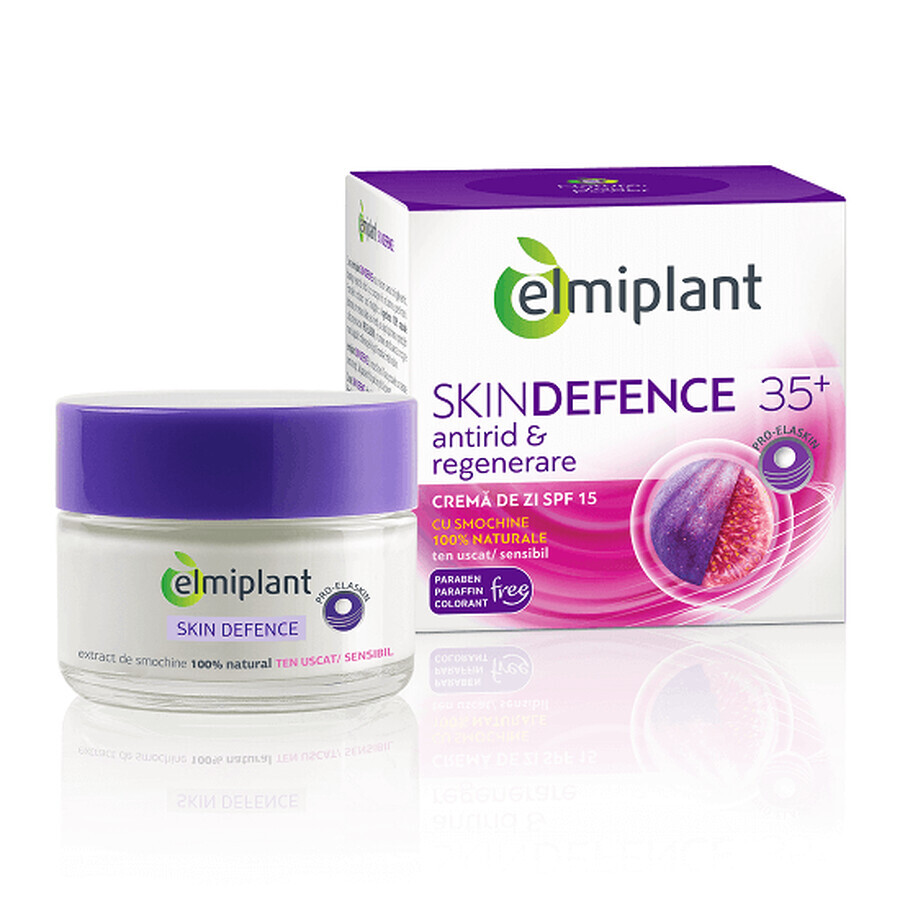 Crema antirid de zi ten uscat SPF15 Skin Defence, 50 ml, Elmiplant
