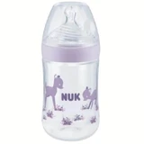 NUK Nature Sense Glasflasche mit Silikonausgießer & Temperaturkontrollanzeige für 0-6 Monate 240ml
