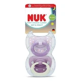 NUK First Choice Classic Day & Night Silikonnachtschnuller mit Beutel für 18-36 Monate 2 Stück
