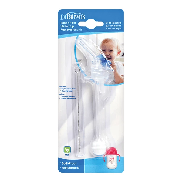 DR. BROWN'S Baby's First Straw Cup Replacement Kit Ersatz Plastikstrohhalm für Cup Thermos 270ml TC073