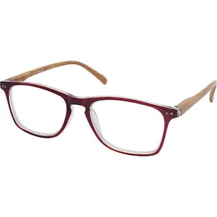 EYELEAD Okulary do prezbiopii - Okulary do czytania z drewnianymi ramionami Bordeaux E213 +4.00
