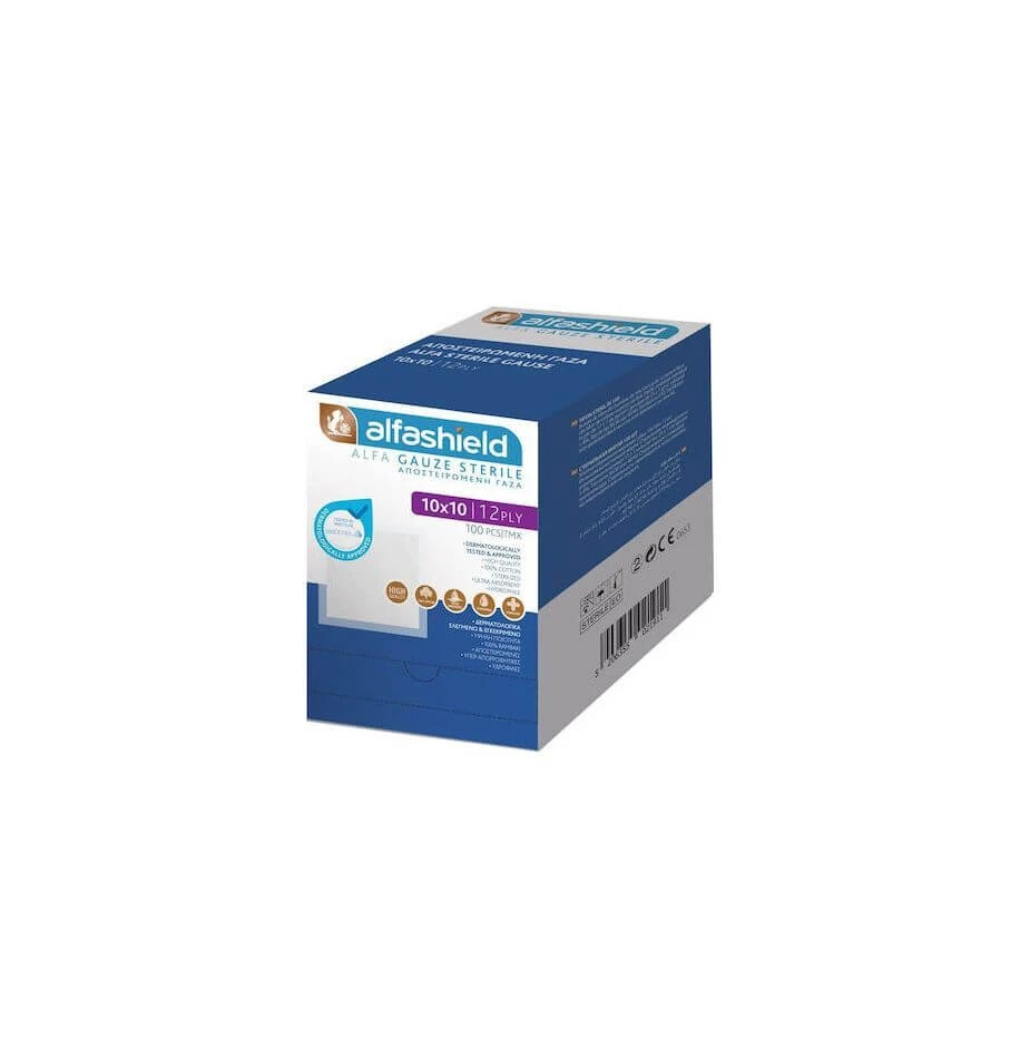 ALFASHIELD Verbandmull Steril 10x10 x100