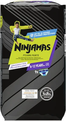 PAMPERS Ninjamas Pyjamahose Hose für Jungen 8-12 Jahre (27-43kg) 9 Stück