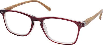 EYELEAD Presbyopie - Lesebrille mit Holzbügel Bordeaux E213 +1.25