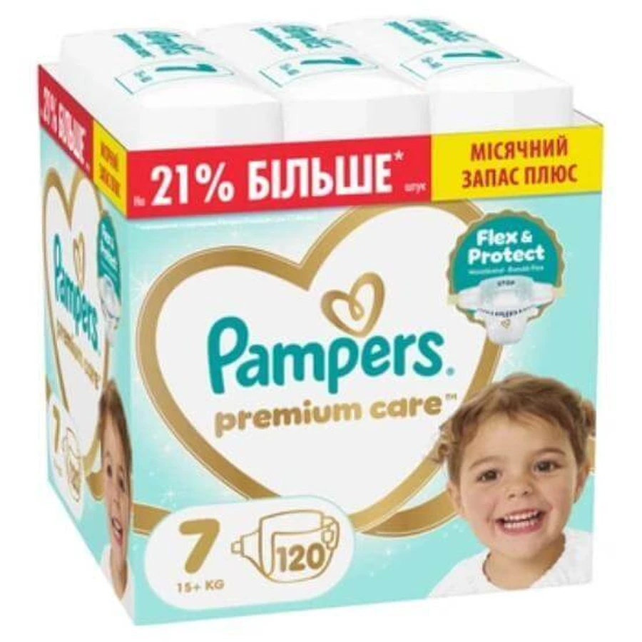 PAMPERS Couches pour bébés Premium Care No.7 15+kg 120 pièces MSB