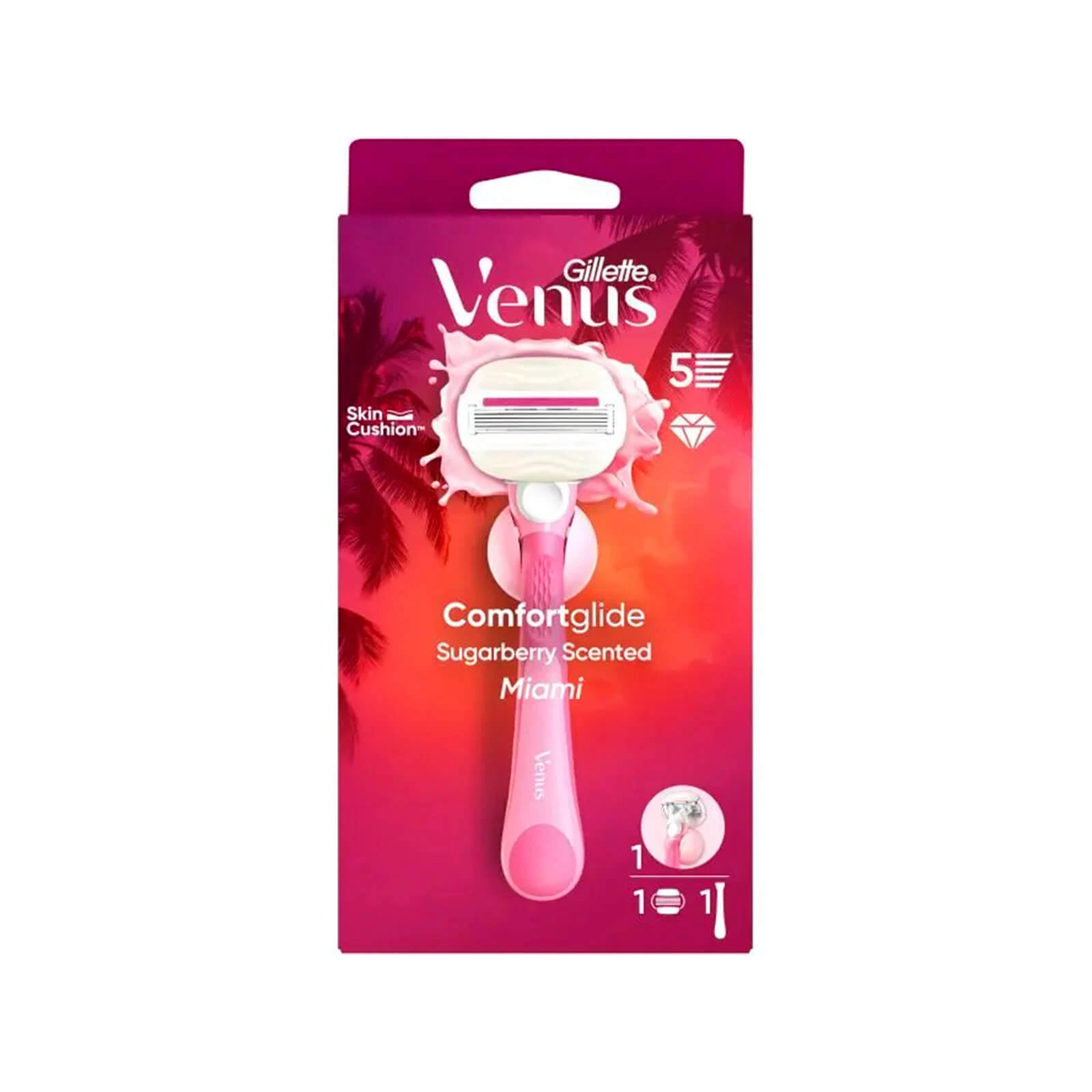 GILLETTE Venus Comfort Glide Rasierapparat für Frauen 1 Stück & 1 Ersatzstück & 1 Duschunterlage