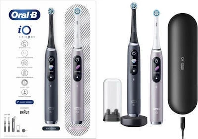 ORAL B iO Serie 9 Duo Elektrische Zahnbürsten Schwarz & Rosenquarz Schwarz & Rosa 2 Stück