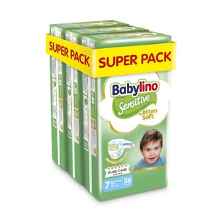 BABYLINO Pañales para Niños de Algodón Suave No7 15kg+ (36x3) 108 Piezas