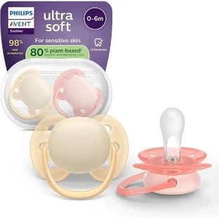 AVENT Ultra Air Silicone Fopspeen voor 0-6 maanden 2 stuks