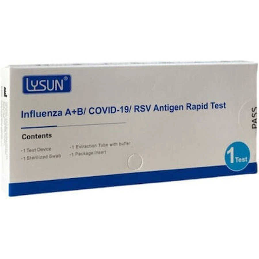 LYSUN Covid & Griep & RSV Drievoudige Snelle Antigeentest 1 Stuks