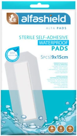 ALFASHIELD Wasserdichte sterile Pflaster Aufkleber 15x9cm 5 Stück