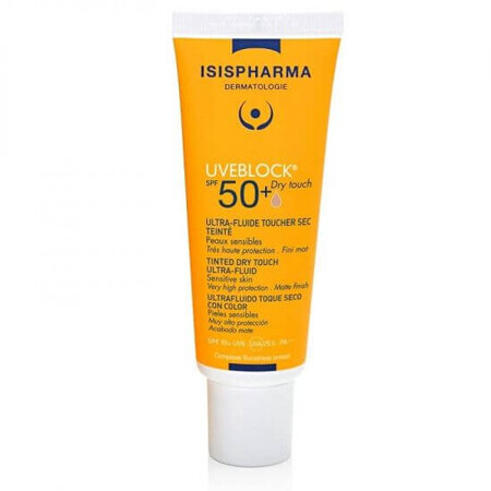 Isispharma UVEBLOCK Ultra-fluid protector nuantator medium pentru ten gras Dry Touch, SPF 50+, 40 ml