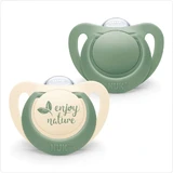 NUK For Nature Silikon-Schnuller 6-18m 2 Stück in verschiedenen Designs - Grün