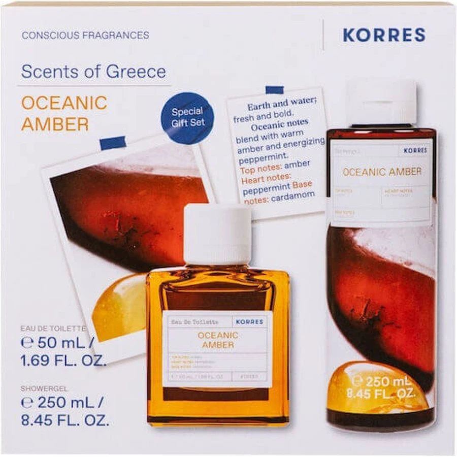 KORRES Promo Oceanic Amber Eau De Toilette Parfum pentru bărbați 50ml & Oceanic Amber Gel de duș parfumat 250ml