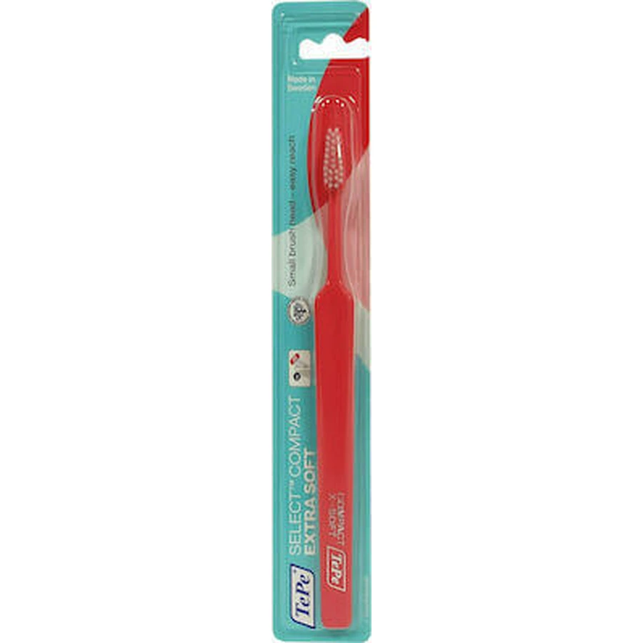 TEPE Brosse à dents Select Compact Extra Soft en plusieurs couleurs - Rouge