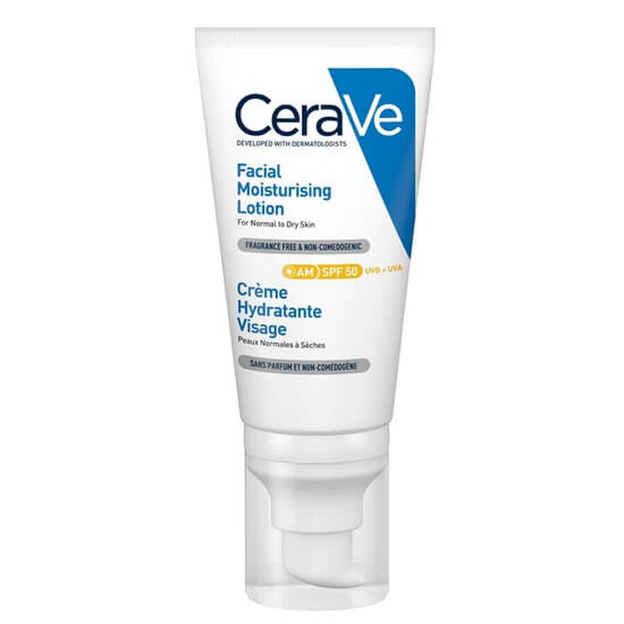 Feuchtigkeitscreme für normal-trockene Haut mit SPF 50, 52 ml, CeraVe Bewertungen