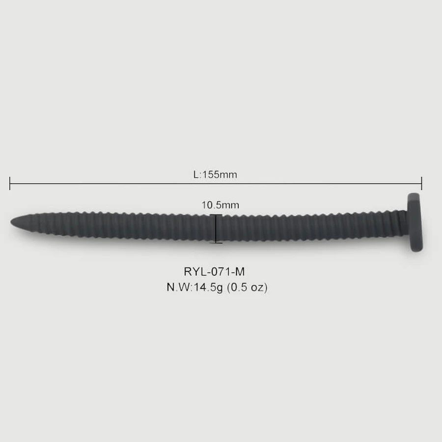 152 x 30 mm Spiral Silicone Urethral Sound - Noir
