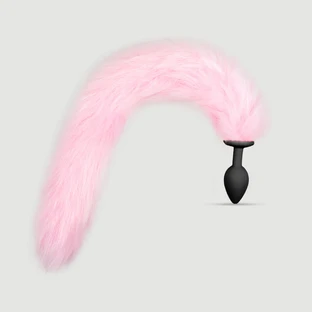 Plug anale in silicone a coda lunga - Rosa