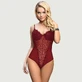 Alta qualità Pizzo Splicing Sexy Teddy con ferretto - Rosso - Taglia unica