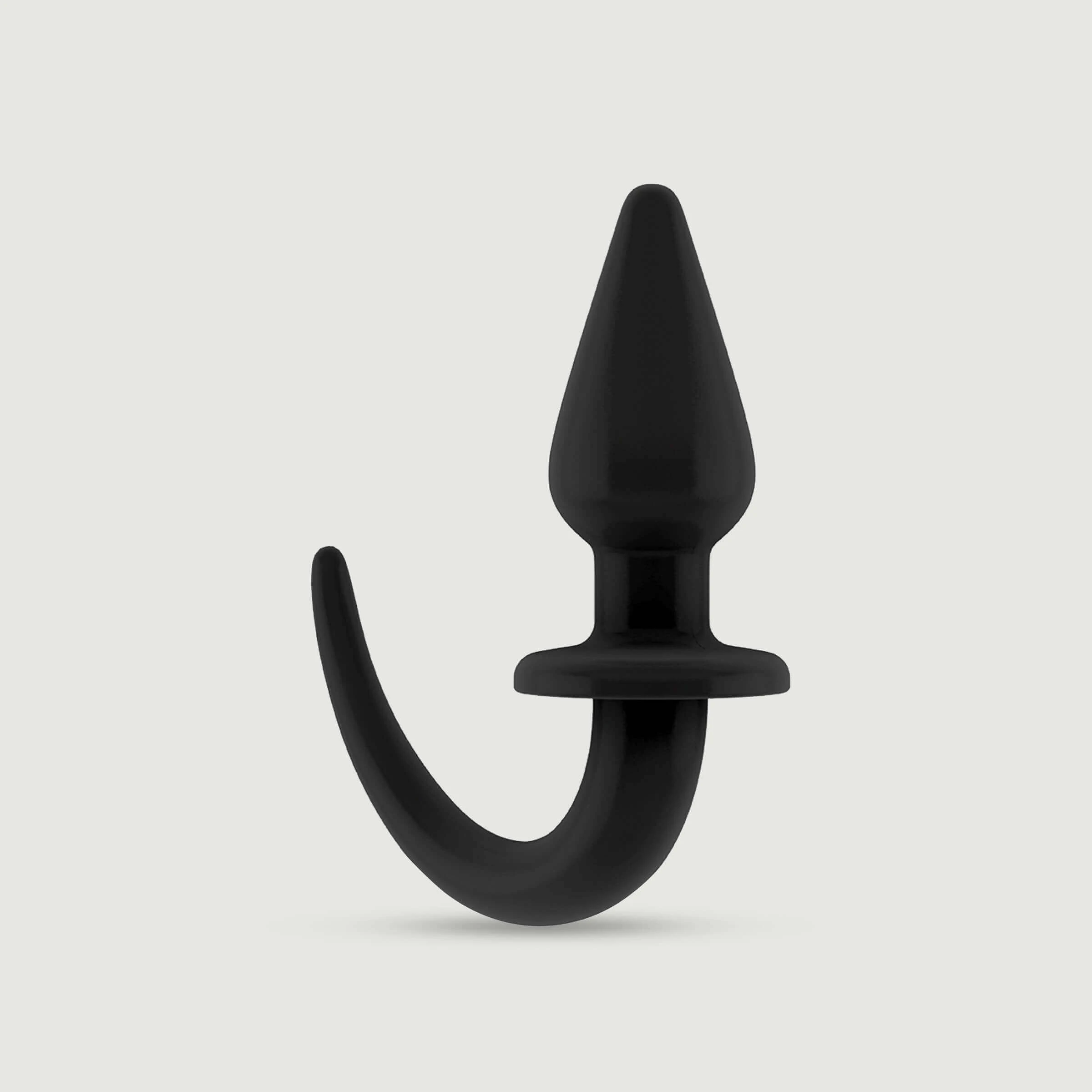 Flexibler Butt Plug mit Schwanz - Schwarz