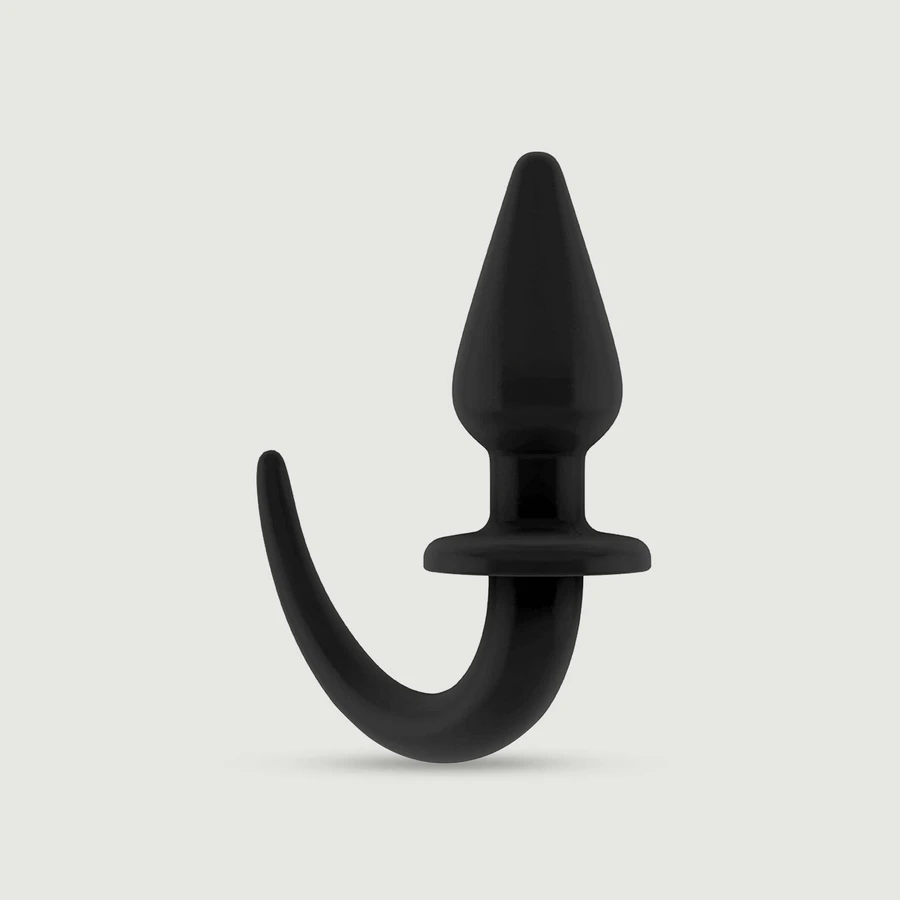 Plug Anal Flexible con Cola - Negro