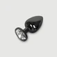 Anal Collection Grote Metalen Butt Plug met Rond Juweel - Zwart/Transparant