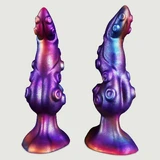 Consolador de silicona curvo Octopus 22 x 6,5 cm - Morado