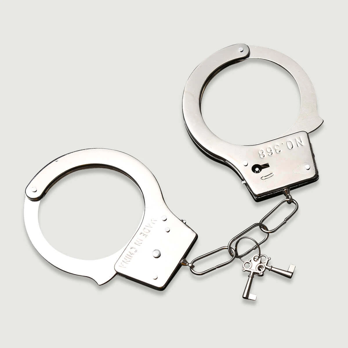 Sicherheits-Handschellen aus Metall mit Doppelschlüssel - Silber