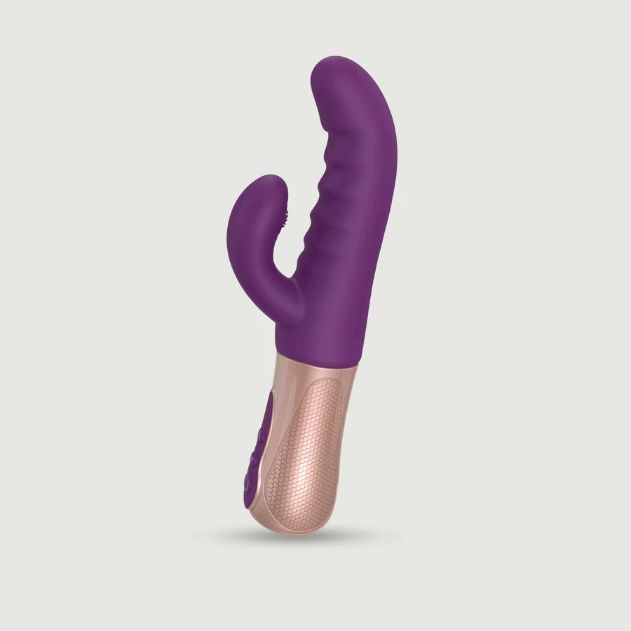 Sassy Bunny Vibratore per il punto G del coniglio in silicone che spinge e picchietta - Viola